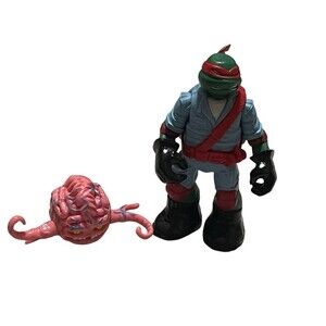 VTG 1989 Playmates Teenage Mutant Ninja Turtles Krang Brain & Leonardo Figure